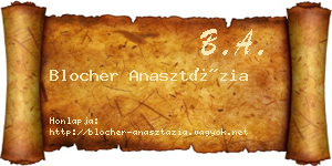Blocher Anasztázia névjegykártya